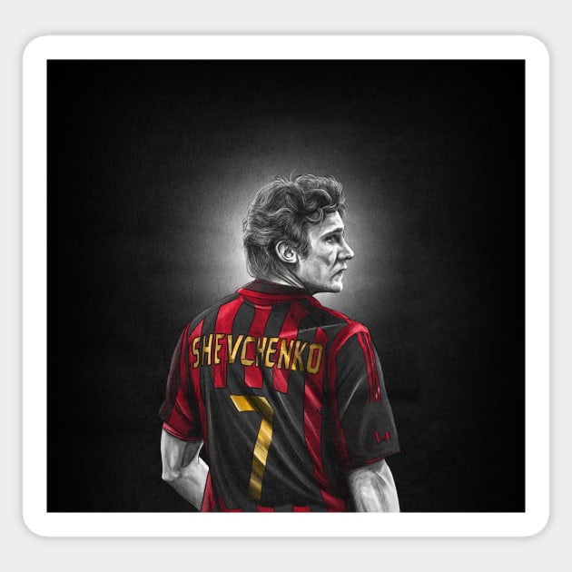 Andriy Shevchenko - AC Milan Football Artwork Sticker by barrymasterson